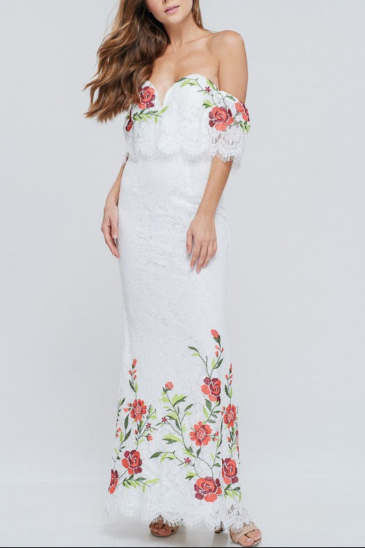 Off Shoulder Lace Mermaid Dress